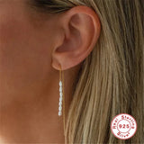 Plata 925 Silver Tassel Dangle Earring for Women Anniversary Wedding Party