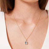 Purple Crystal Necklace 925 Sterling Silver Long Chain Rock Punk Wedding