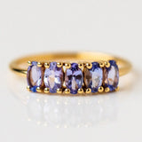 Sterling Silver Purple Diamond Butterfly Moon Ring