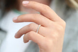 Sterling Silver Purple Diamond Butterfly Moon Ring