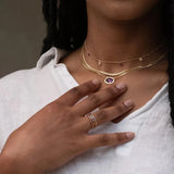 Purple Zircon Necklace 925 Sterling Silver Long Chain Diamond Choker