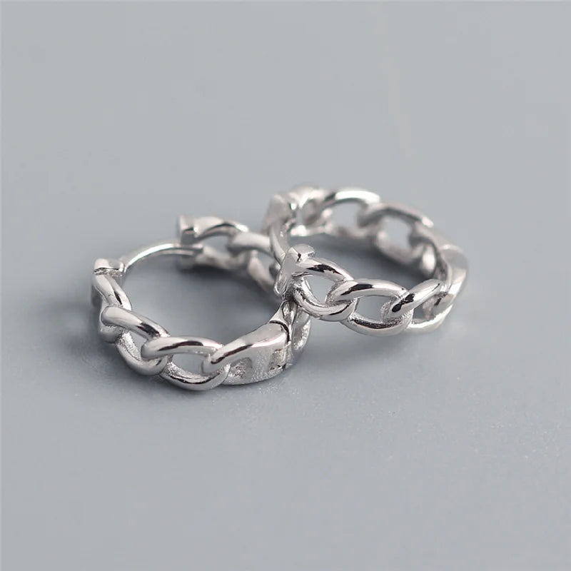 925 Silver Punk Hip-Hop Stud Earrings for Women