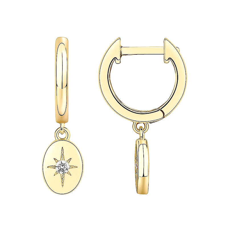 925 Sterling Silver Drop Earrings Round Pendant Jewelry Accessories