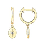 925 Sterling Silver Drop Earrings Round Pendant Jewelry Accessories