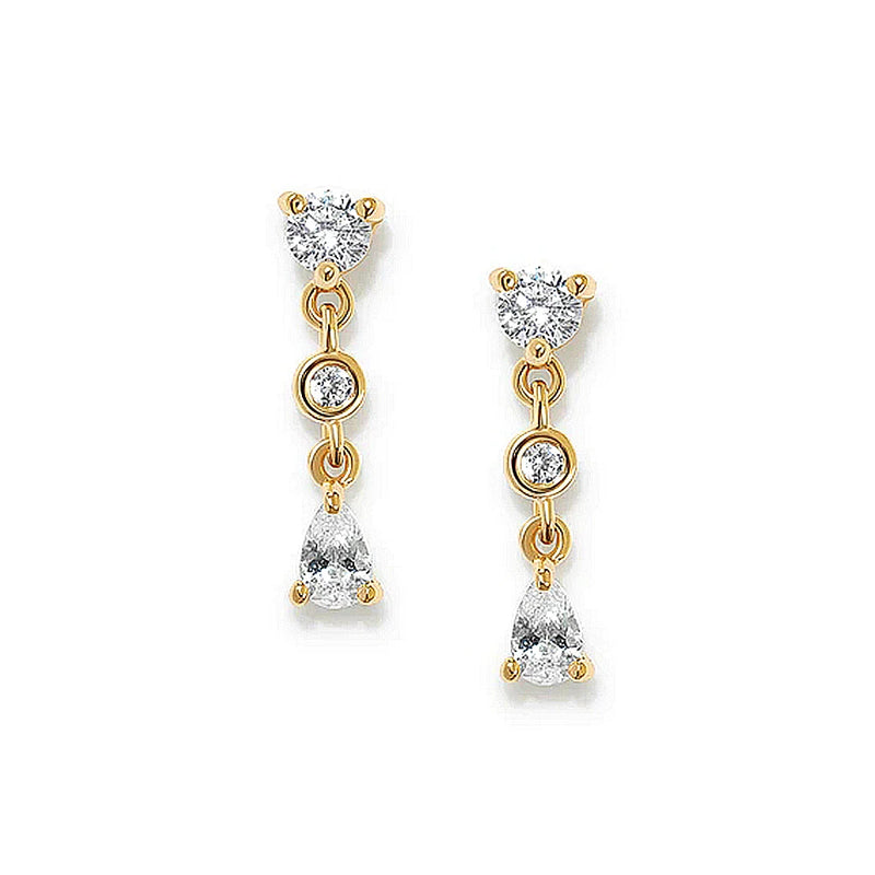 925 Sterling Silver Small Stud Earrings with Zircon