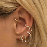 925 Sterling Silver Small Stud Earrings with Zircon
