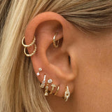 925 Sterling Silver Small Stud Earrings with Zircon