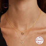 925 Sterling Heart Diamond Pendant Choker Necklace