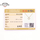 925 Sterling Heart Diamond Pendant Choker Necklace