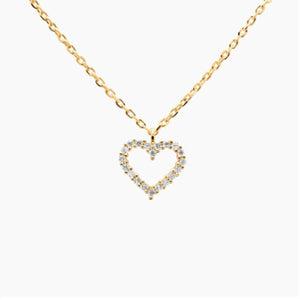 925 Sterling Heart Diamond Pendant Choker Necklace