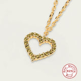 925 Sterling Heart Diamond Pendant Choker Necklace