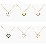 925 Sterling Heart Diamond Pendant Choker Necklace