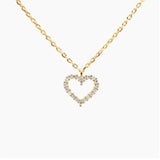925 Sterling Heart Diamond Pendant Choker Necklace