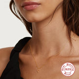 925 Sterling Heart Diamond Pendant Choker Necklace