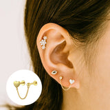 925 Sterling Silver 18k Plated Stud Earrings for Women Cartilage Piercing