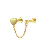 925 Sterling Silver 18k Plated Stud Earrings for Women Cartilage Piercing