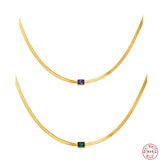 925 Silver Snake Chain Choker Necklace Fine Jewelry