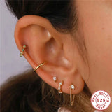 Sterling Silver Hoop Earrings Snowflake Star Round Charm Jewelry