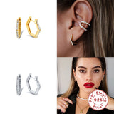 Sterling Silver Hoop Earrings Snowflake Star Round Charm Jewelry