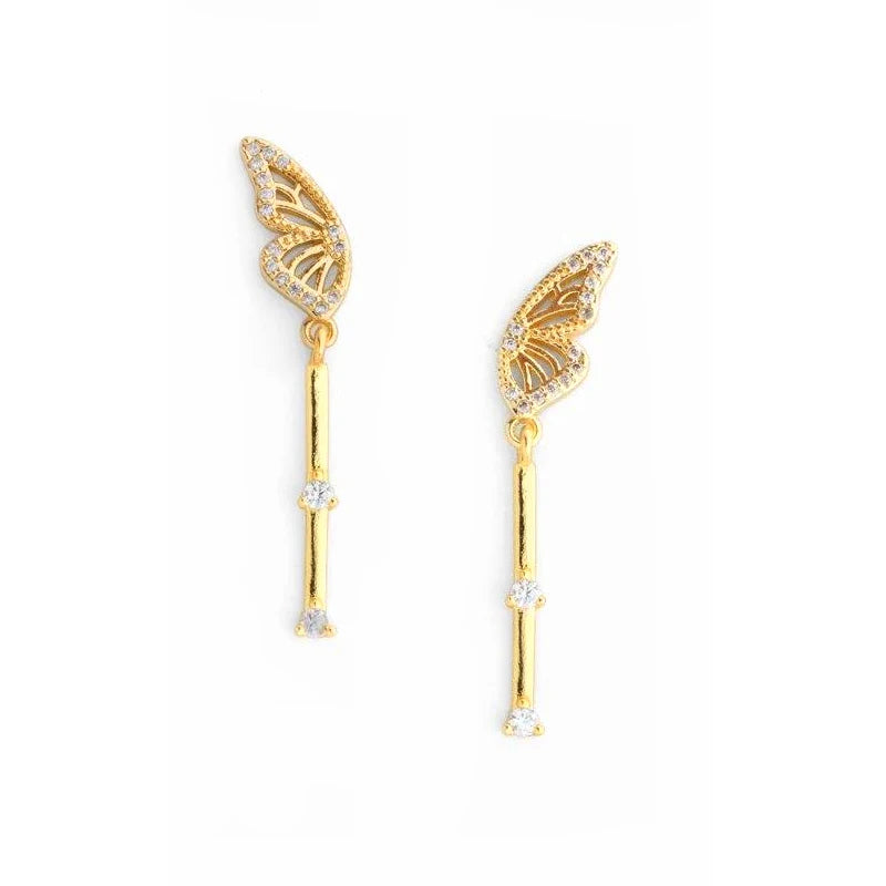 925 Silver Butterfly Pearl Ear Piercing Stud Earrings