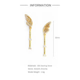 925 Silver Butterfly Pearl Ear Piercing Stud Earrings