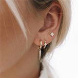 925 Silver Sword Pendant Huggie Earrings