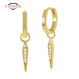 925 Silver Sword Pendant Huggie Earrings