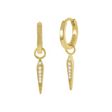 925 Silver Sword Pendant Huggie Earrings