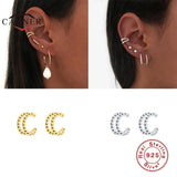 925 Silver Ear Cuff Clip Earrings no Piercing Jewelry Gift