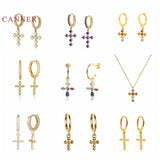 925 Silver Pearl French Cross Lightning Earrings