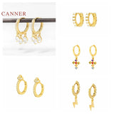 925 Silver Pearl French Cross Lightning Earrings