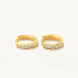 925 Silver Earrings Micro Inlay Hoops Zircon Jewelry Brincos 6 7 8 9mm