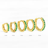 925 Silver Earrings Micro Inlay Hoops Zircon Jewelry Brincos 6 7 8 9mm