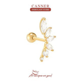 925 Silver Petal Horse Eye Piercing Stud Earrings