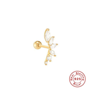 925 Silver Petal Horse Eye Piercing Stud Earrings