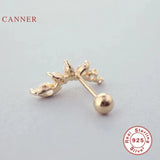 925 Silver Petal Horse Eye Piercing Stud Earrings