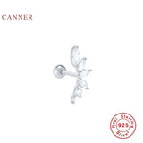 925 Silver Petal Horse Eye Piercing Stud Earrings
