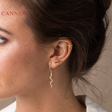 925 Sterling Silver Dagger Stud Earrings Zircon Diamond Pendientes
