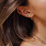 925 Silver Eye Zircon Stud Earrings Women Piercing Earings Fine Jewelry