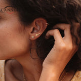 925 Silver Eye Zircon Stud Earrings Women Piercing Earings Fine Jewelry