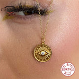 Genuine 925 Sterling Silver Eye Diamond Zircon Necklace Women Choker