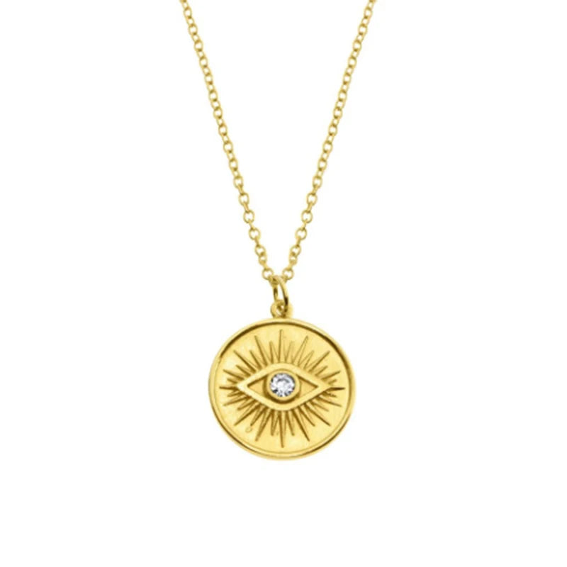 Genuine 925 Sterling Silver Eye Diamond Zircon Necklace Women Choker