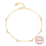 925 Sterling Silver Foot Bracelet Chain Anklets Women Ankle Jewelry