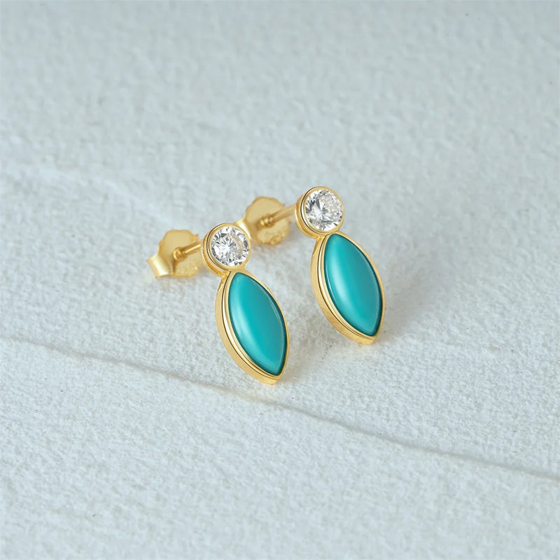 925 Silver Zircon Stud Earrings Ring Set for Women