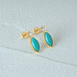 925 Silver Zircon Stud Earrings Ring Set for Women