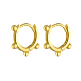 925 Silver Geometric Bead Piercing Earrings Round Cross Hoop Ear Jewelry