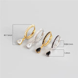 925 Silver Zircon Ear Buckle for Women Men Jewelry Earrings Gift