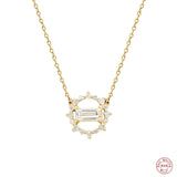 925 Silver Pentagon-Star Women's Pendant Necklace Female Choker Jewelry