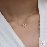 925 Silver Pentagon-Star Women's Pendant Necklace Female Choker Jewelry