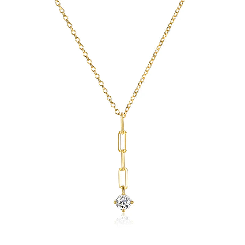 925 Silver Geometric Clavicle Necklace for Women